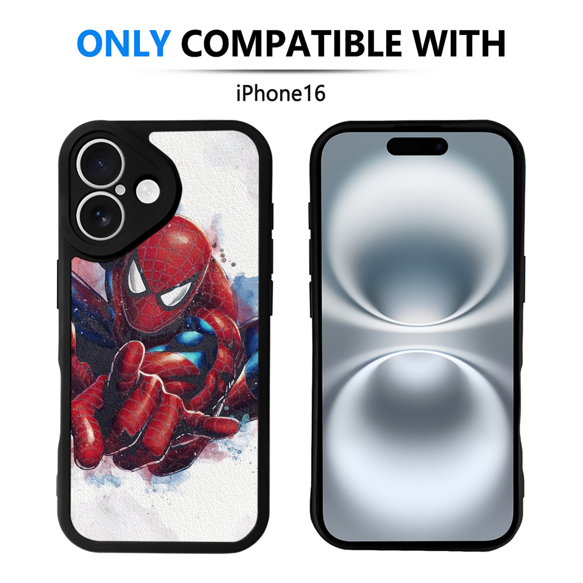 Spider Man スパイダーマン 【iPhone 16シリーズ対応】シリコンスマホケース（レザー調） 材質：シリコン